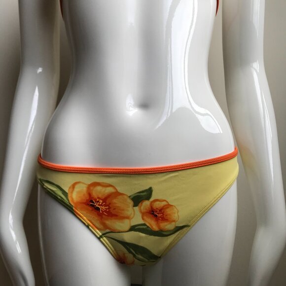 Billabong surf yellow & orange floral low rise surf bikini set - Picture 4 of 9